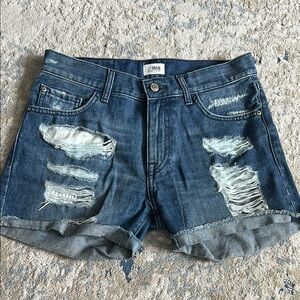 Distressed Denim Shorts
